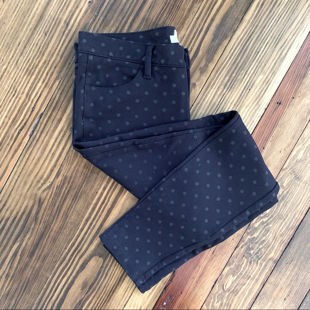 J Crew The GiGi Pant Black Polka Dot Skinny Pant